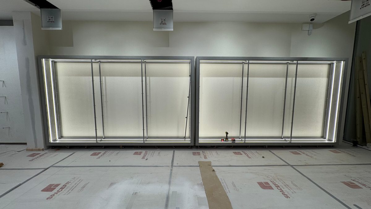Lightbox display units installed