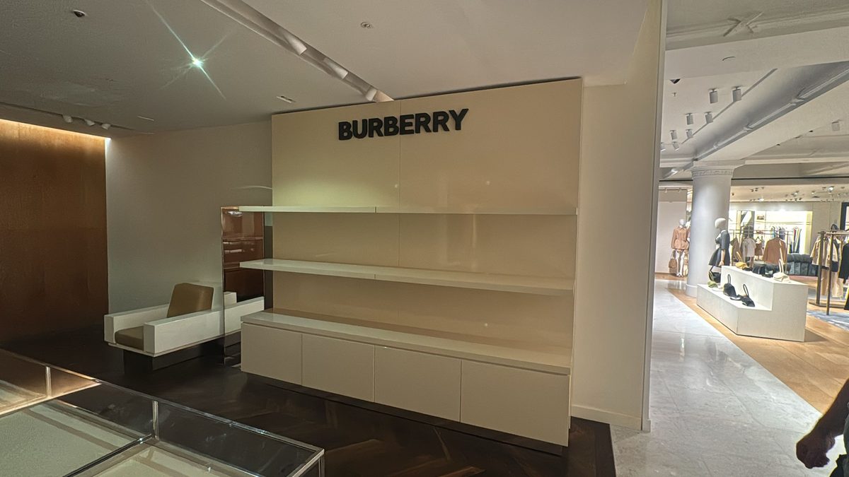 Burberry shelving installation